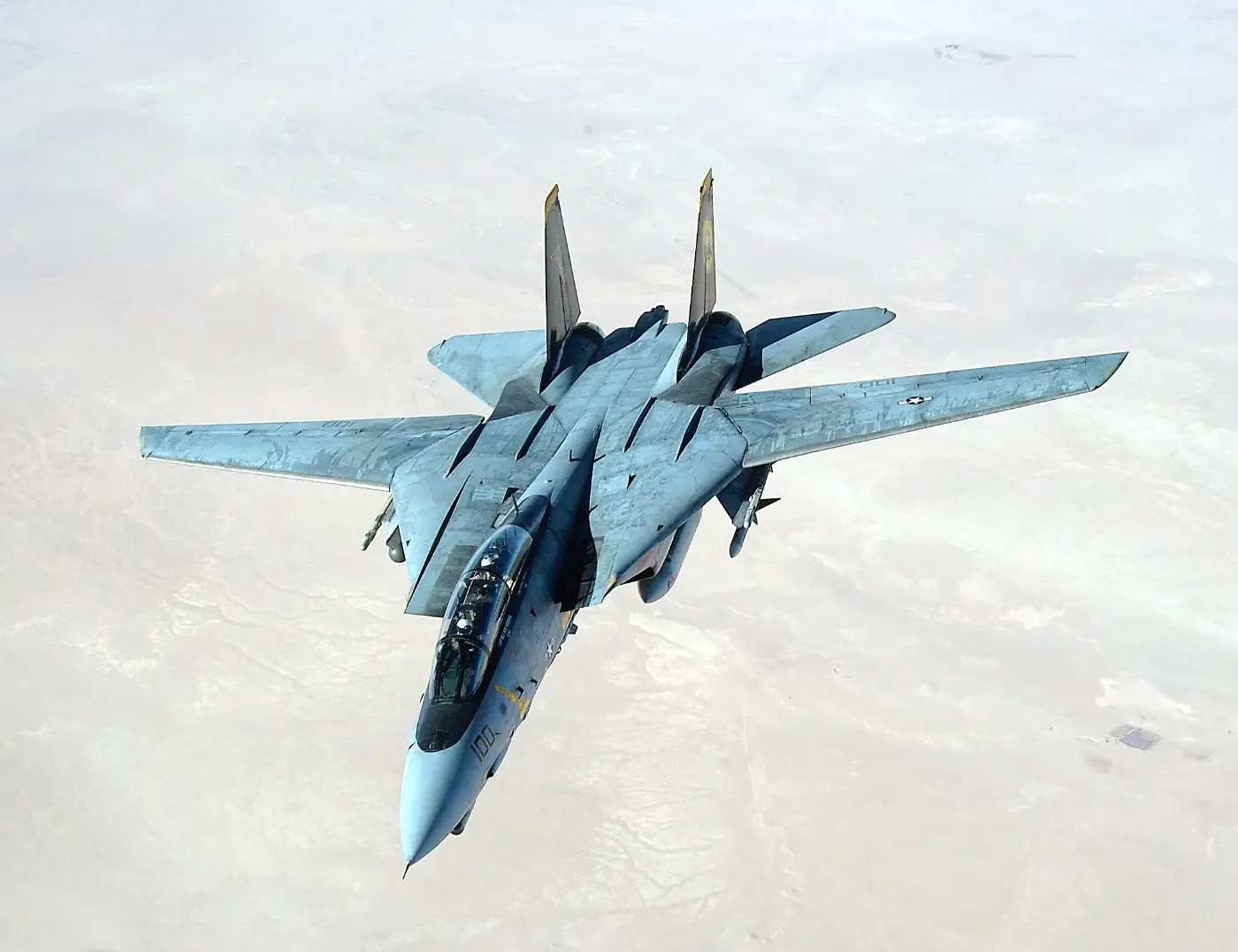 The Grumman F-14 Tomcat is a two-seater fighter aircraft capable of supersonic speeds.