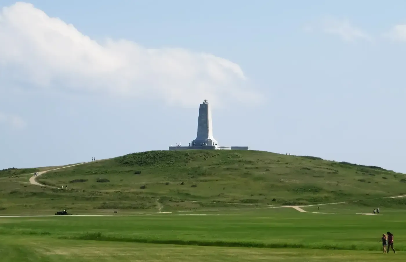 The monument at the location of the Wright brothers' first flight.