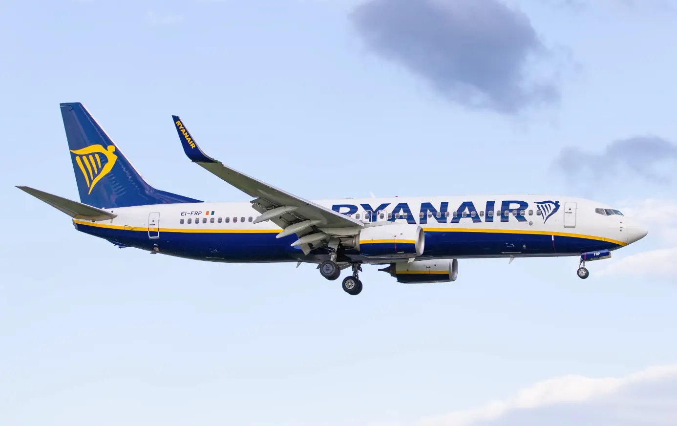 A Boeing 737-800 Next Generation flown by Ryanair