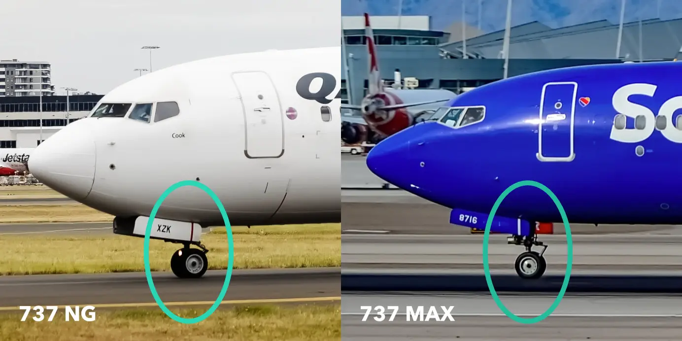 Boeing 737 MAX landing gear height difference