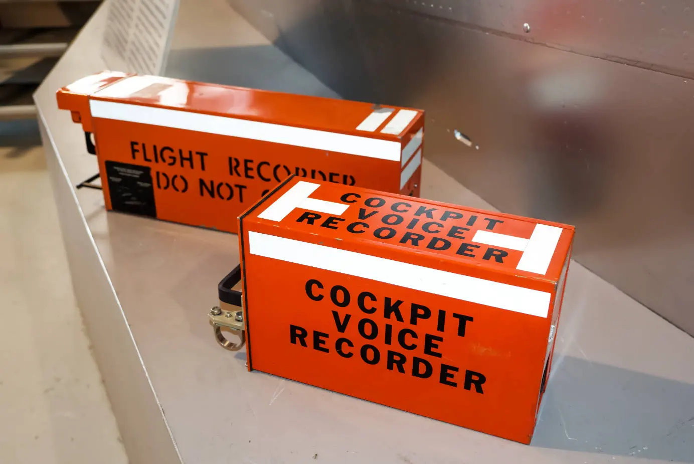 black boxes from the airplane's tail