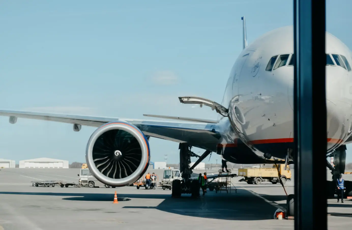 Jet engine spirals are for visually alerting nearby workers